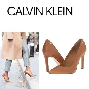 Calvin Klein Brady Pump Caramel Kidskin NWOT